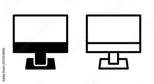 Computer icon symbol for apps and websites. computer monitor sign and symbol