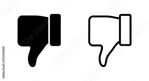 Dislike icon vector. dislike sign and symbol. Hand with thumb down
