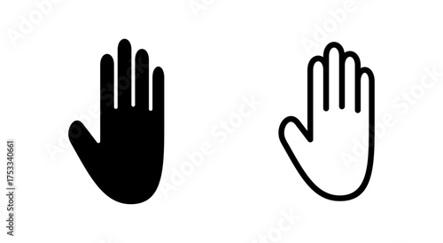 Hand icon symbol for apps and websites. hand sign and symbol. palm