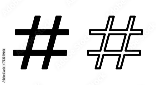 Hashtag icon symbol for apps and websites. hashtag sign and symbol