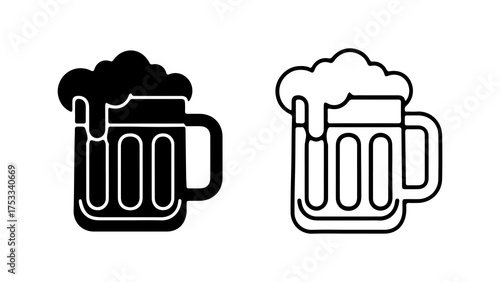 Beer mug outline with transparent background