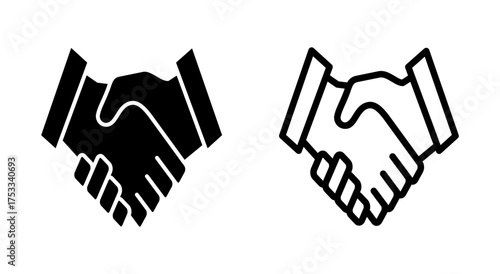 Handshake icon symbol for apps and websites. business handshake sign and symbol. contact agreement