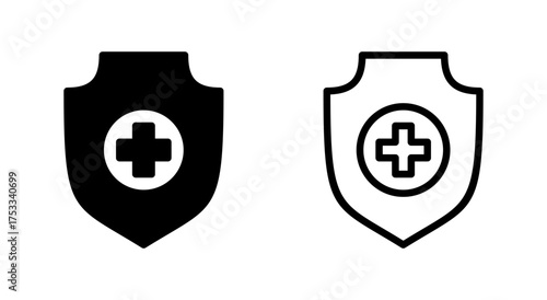 Health insurance icon symbol for apps and websites. Insurance health document sign and symbol