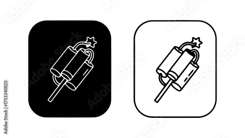 Dynamite stick with fuse with transparent background