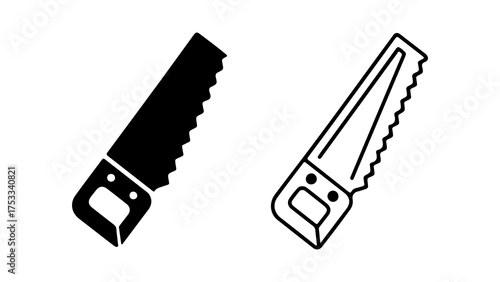 Hand saw icon with transparent background