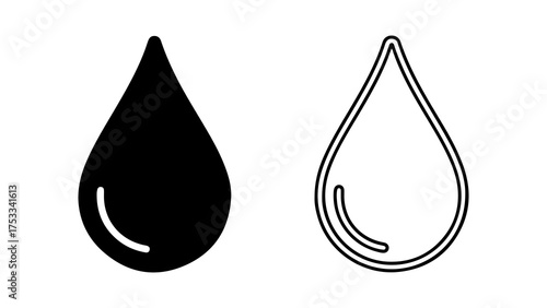 Water drop icons with transparent background
