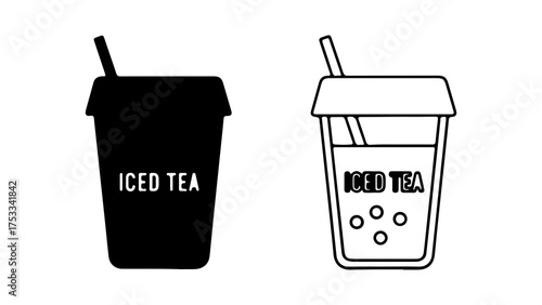 Iced tea drinks with transparent background