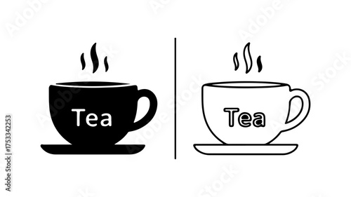 Two steaming tea cups with transparent background