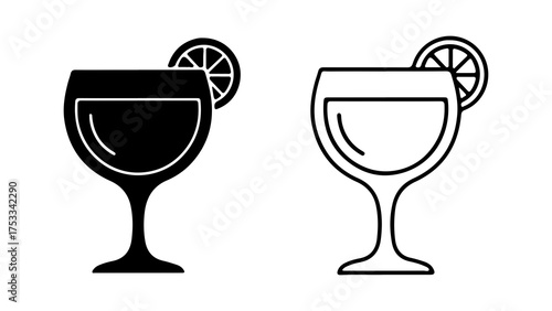 Cocktail glass with lime with transparent background