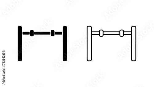 Gym bars equipment with transparent background