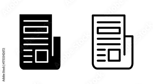 Newspaper icon symbol for apps and websites. news paper sign and symbol