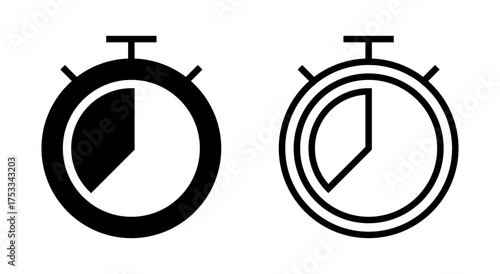 Stopwatch icon symbol for apps and websites. Timer sign and symbol. Countdown icon. Period of time
