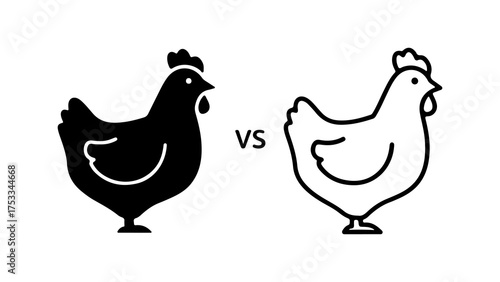 Chicken comparison with transparent background