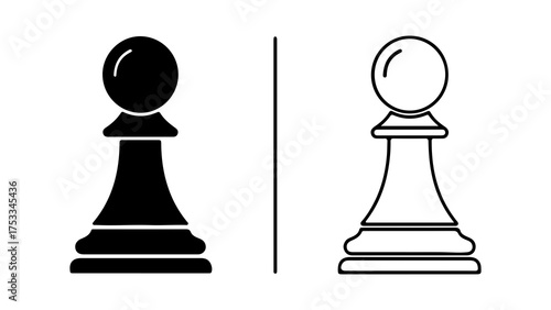 Chess pawn icons with transparent background