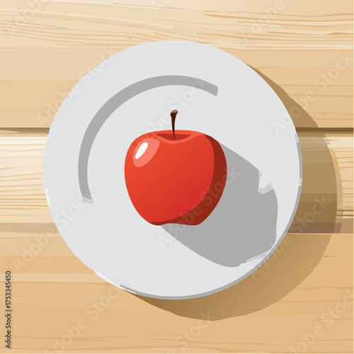 red apple on a plate