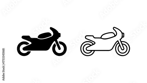 Motorcycle icons set with transparent background
