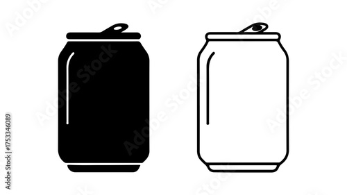Aluminum can outline with transparent background