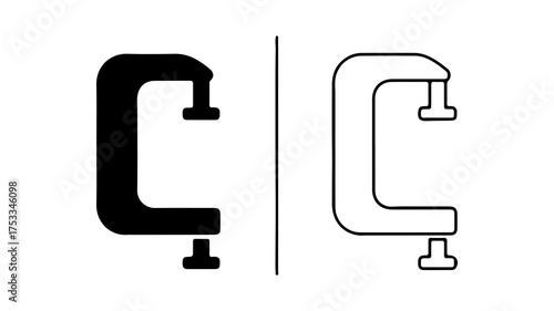 C clamp tool with transparent background