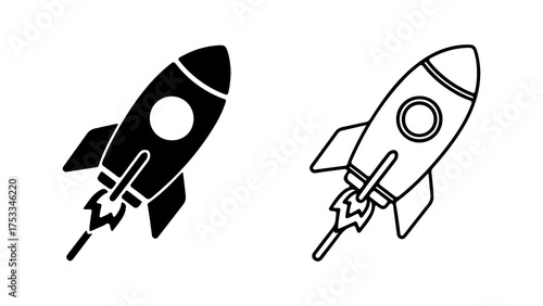 Rocket ship icon with transparent background