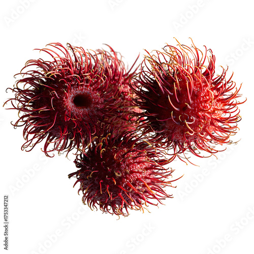 Exotic rambutan fruit bursting with flavor, perfect for healthy recipes, vibrant smoothie bowls, and eye-catching food photography, a tropical delight