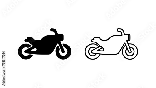 Motorcycle outline and silhouette with transparent background