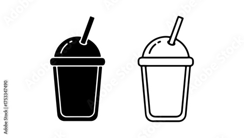 Drink with straw with transparent background