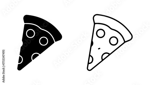 Pizza slice icon with transparent background