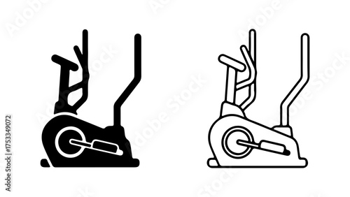 Elliptical trainer icon with transparent background
