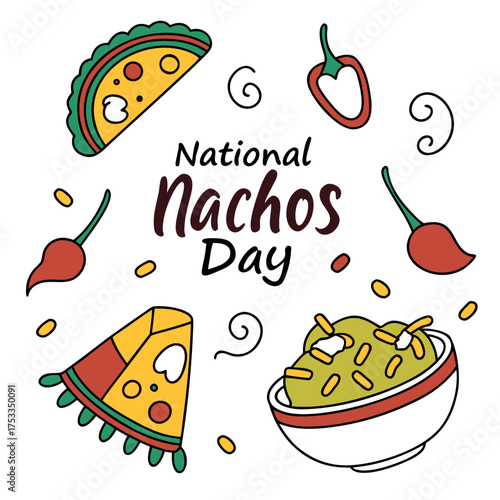 Foto NATIONAL NACHOS DAY vector illustration
