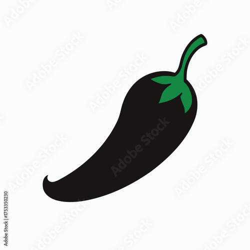 Spicy chili pepper silhouette icon for food and culinary designs