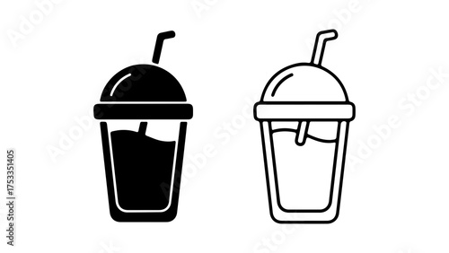 Drink cup with straw with transparent background
