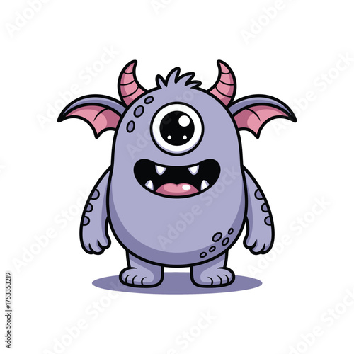 Cute One-Eyed Purple Monster