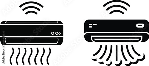 Smart air conditioner icons showing cooling and heating functions
