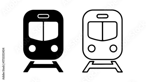 Train icon set with transparent background
