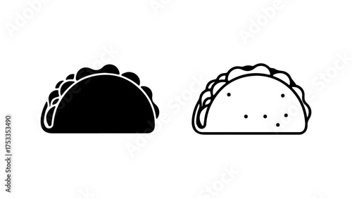 Taco icon set with transparent background