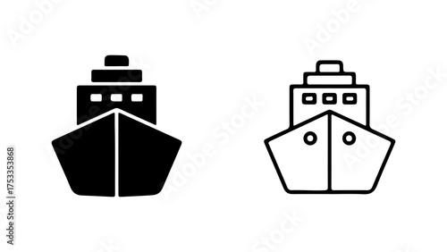 Cargo ship icons with transparent background