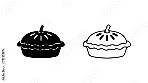 Pumpkin pie icon with transparent background