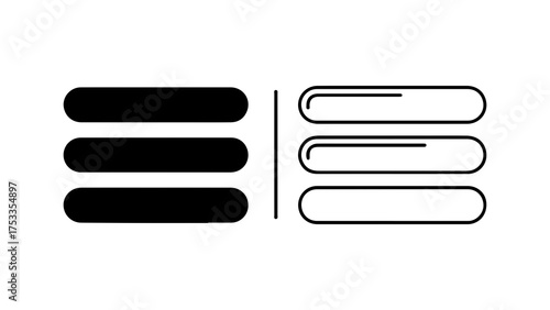 Black paperclips and rectangles with transparent background