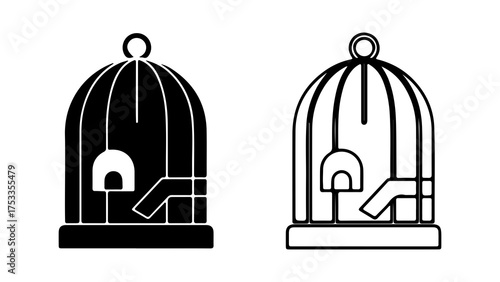 Birdcage set with transparent background
