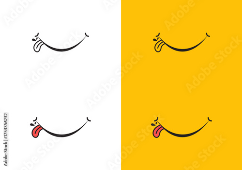 state of mind while eating delicious food vector logo