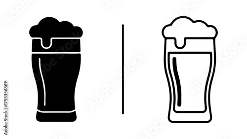 Beer glasses with foam with transparent background