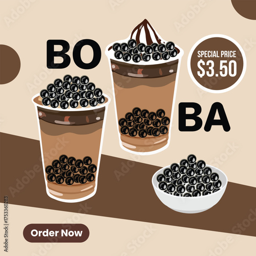 Delicious Boba Tea Special Offer Banner