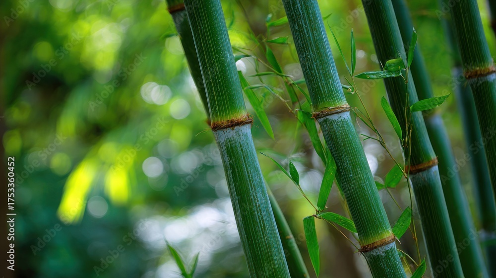 Obraz premium Closeup bamboo stalks in natural light