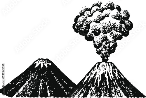 cyclone twisting volcano halftone stipple effect vector illustration. urban vector Png with clear background, storm 2000s photocopy grunge tattoo gen z effect