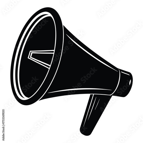 Black and white megaphone for announcements and public speaking needs