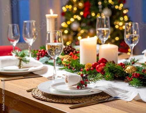 Décoration de table de noël.