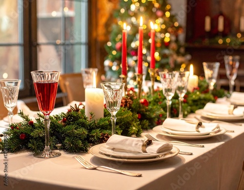 Décoration de table de noël.
