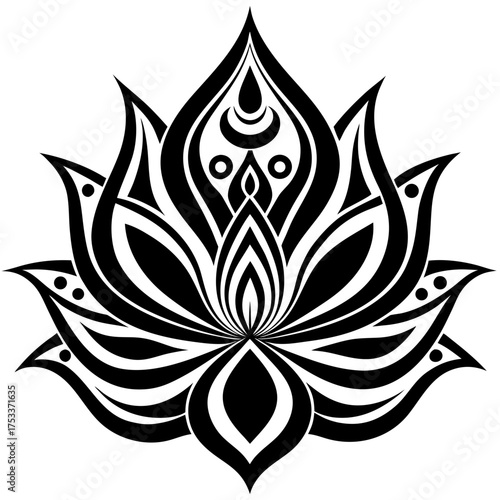 Stunning lotus flower design, perfect for yoga studio branding, spa logos, or mindful wellness campaigns, radiating serenity and spiritual elegance.