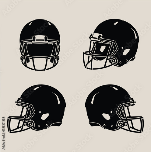Football helmet sport gear protection safety equipment gridiron athlete team game headgear competitive tackle league on white background