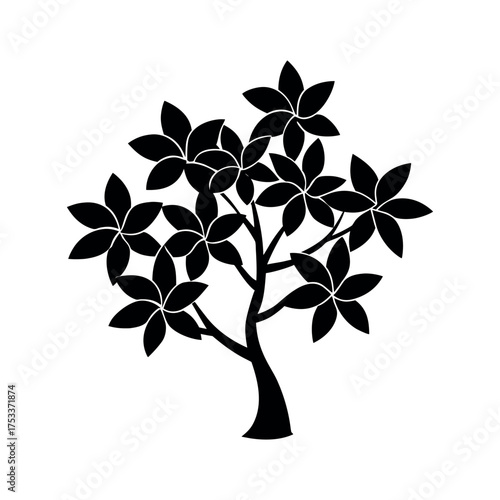 minimal silhouette vector of frangipani tree